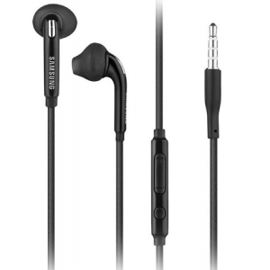 Оригинални слушалки Samsung Stereo Headset 3.5mm EO-EG920BBE, кабел с управление на звука и микрофон, Черни