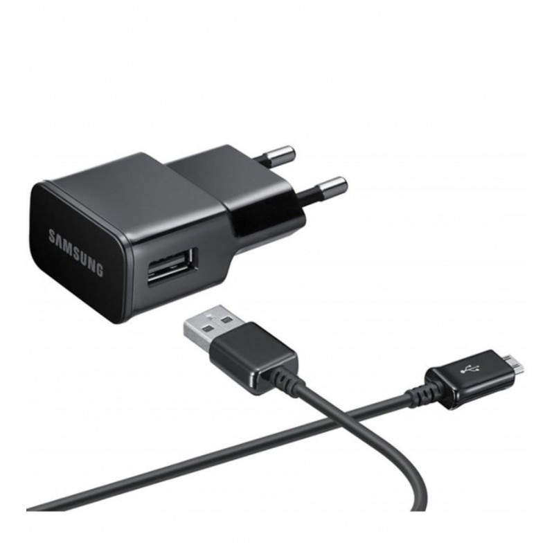 Оригинално зарядно Samsung microUSB Travel Charger EP-TA50EWE + ECB-DU4AWE, Черно