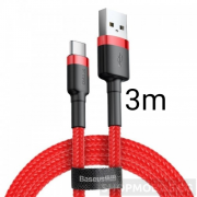 Кабел Baseus Cafule cable USB-C, 2А, 3 метра, Червен