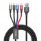Плетен Кабел Baseus Fast USB Cable 4в1 USB-C / 2x Lightning / Micro 3,5A 1,2 метра
