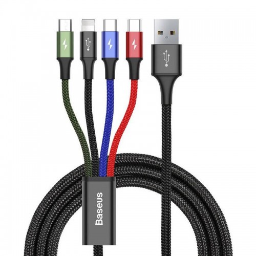 Плетен Кабел Baseus Fast USB Cable 4в1 2xUSB-C / Lightning / Micro 3,5A 1,2 метра