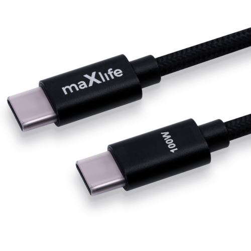 Плетен кабел Maxlife MXUC-12, Type-C - Type-C, Подсилени конектори,, 2 метрa Плетен кабел Maxlife MXUC-12, Type-C - Type-C, Подсилени конектори,, 2 метрa