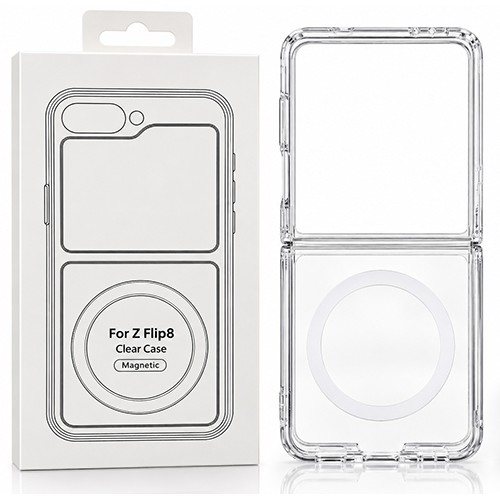 Предпазен калъф за Samsung Galaxy Z Flip8, MagSafe Твърд PVC, Прозрачен