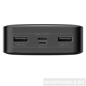 Преносима батерия Baseus Bipow 20000mAh, 2xUSB, USB-C, 15W Преносима батерия Baseus Bipow 20000mAh, 2xUSB, USB-C, 15W