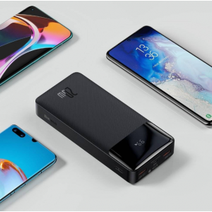 Преносима батерия Baseus Bipow 20000mAh, 2xUSB, 1xUSB Type-C, 1xMicro USB, 20W Преносима батерия Baseus Bipow 20000mAh, 2xUSB, 1xUSB Type-C, 1xMicro USB, 20W