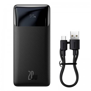 Преносима батерия Baseus Bipow 20000mAh, 2xUSB, 1xUSB Type-C, 1xMicro USB, 20W Преносима батерия Baseus Bipow 20000mAh, 2xUSB, 1xUSB Type-C, 1xMicro USB, 20W