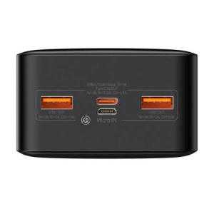 Преносима батерия Baseus Bipow 30000mAh, 2xUSB, USB-C, Micro-USB, 20W Преносима батерия Baseus Bipow 30000mAh, 2xUSB, USB-C, Micro-USB, 20W
