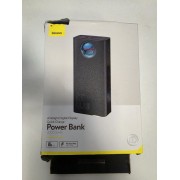 Преносима батерия Baseus Amblight 30000mАh, QС 3.0, РD, 3А, 65W, Зареждане на лаптопи, С кабел в комплекта, Черна, Нарушена опаковка, Нова Преносима батерия Baseus Amblight 30000mАh, QС 3.0, РD, 3А, 65W, Зареждане на лаптопи, С кабел в комплекта, Черна, Нарушена опаковка, Нова