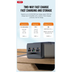 Преносима батерия XO-PR158 Power Bank 50000 mAh, Digital Display, LED, 20W PD, 22.5W QC Преносима батерия XO-PR158 Power Bank 50000 mAh, Digital Display, LED, 20W PD, 22.5W QC