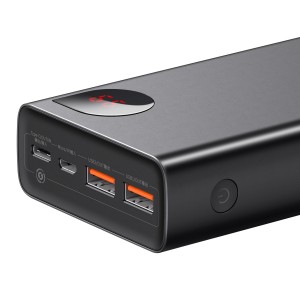 Преносима външна батерия Baseus Adaman Metal 20000mAh, 65W xUSB + USB-C + micro USB, Черна Преносима външна батерия Baseus Adaman Metal 20000mAh, 65W xUSB + USB-C + micro USB, Черна