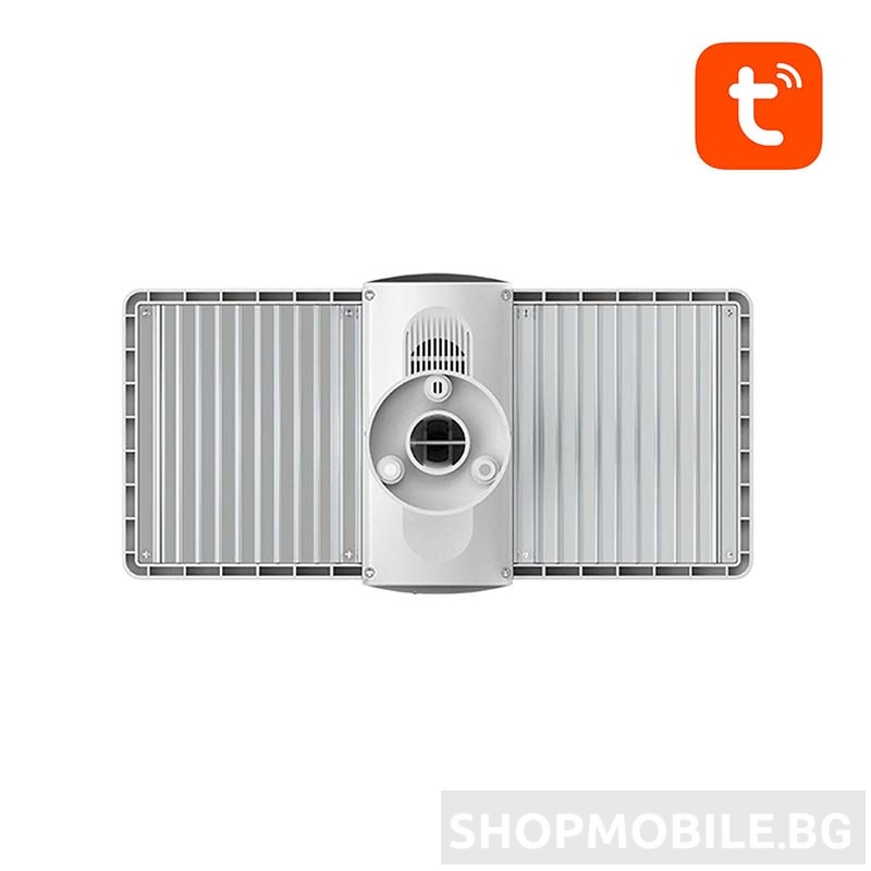 Прожекторна камера за наблюдение Laxihub F1-TY WiFi, разпознаване на звук и движение, 2.4G Wi-Fi, 1080P FHD, 2-посочно аудио, Нощно виждане, Alexa и Google Assistant
