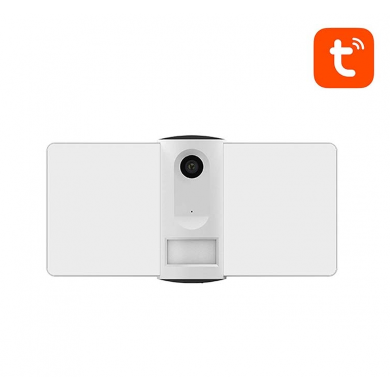 Прожекторна камера за наблюдение Laxihub F1-TY WiFi, разпознаване на звук и движение, 2.4G Wi-Fi, 1080P FHD, 2-посочно аудио, Нощно виждане, Alexa и Google Assistant