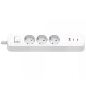 Разклонител Xiaomi Power Strip 2C1A, 3 AC контакта, 2 x USB, 1 Type-C, 1.4 метра кабел, Бял