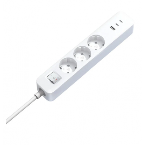 Разклонител Xiaomi Power Strip 2C1A, 3 AC контакта, 2 x USB, 1 Type-C, 1.4 метра кабел, Бял Разклонител Xiaomi Power Strip 2C1A, 3 AC контакта, 2 x USB, 1 Type-C, 1.4 метра кабел, Бял