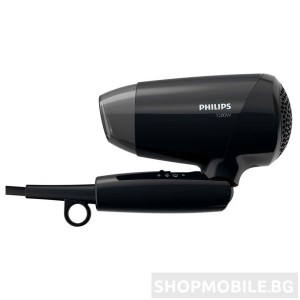 Сешоар Philips EssentialCare BHC010/10, 1200 W, 3 нива на температурата, Сгъваема дръжка