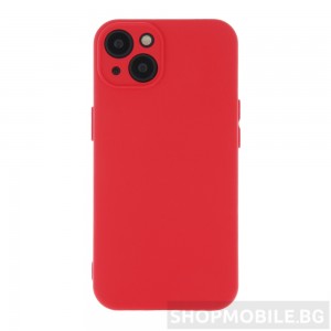 Силиконов кейс за iPhone 14 Pro със защита на камерата, Червен Силиконов кейс за iPhone 14 Pro със защита на камерата, Червен