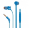Слушалки JBL T110, In-Ear 3.5mm, кабел с управление на звука и микрофон, Сини