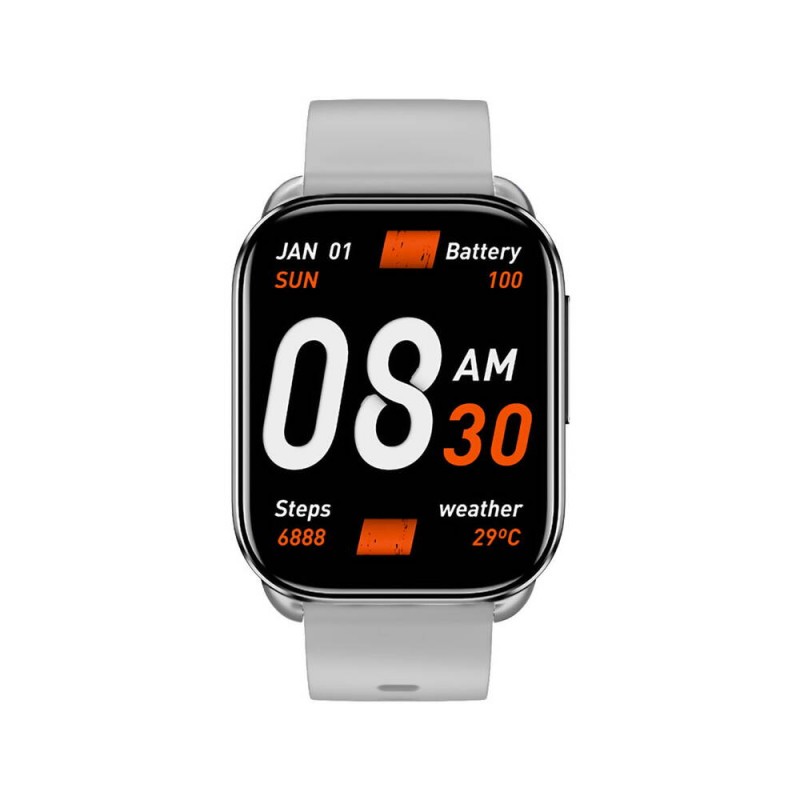 Смарт часовник QCY WATCH GS, 2.02" TFT HD, Водоустойчив IPX8, Здравен монитор, Сив