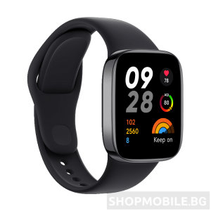 Смарт часовник Xiaomi Redmi Watch 3, 1.75", AMOLED дисплей, Bluetooth разговори, 5АТМ, до 12 дни живот на батерията, Сърдечен ритъм, Черен Смарт часовник Xiaomi Redmi Watch 3, 1.75", AMOLED дисплей, Bluetooth разговори, 5АТМ, до 12 дни живот на батерията, Сърдечен ритъм, Черен