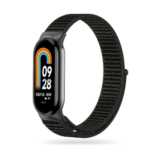 Текстилна каишка за Xiaomi Mi Band M8, M9 фитнес гривна, Черно розово
