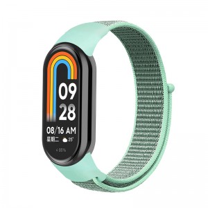 Текстилна каишка за Xiaomi Mi Band M8, M9, M10 фитнес гривна, Мента Текстилна каишка за Xiaomi Mi Band M8, M9, M10 фитнес гривна, Мента