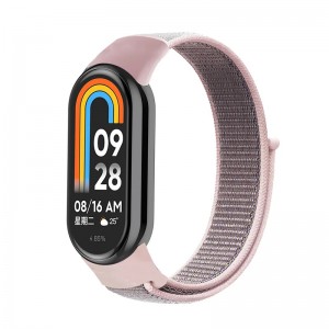 Текстилна каишка за Xiaomi Mi Band M8, M9, M10 фитнес гривна, Розов пясък Текстилна каишка за Xiaomi Mi Band M8, M9, M10 фитнес гривна, Розов пясък