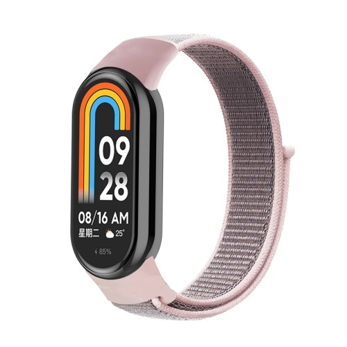 Текстилна каишка за Xiaomi Mi Band M8, M9 фитнес гривна, Розов пясък